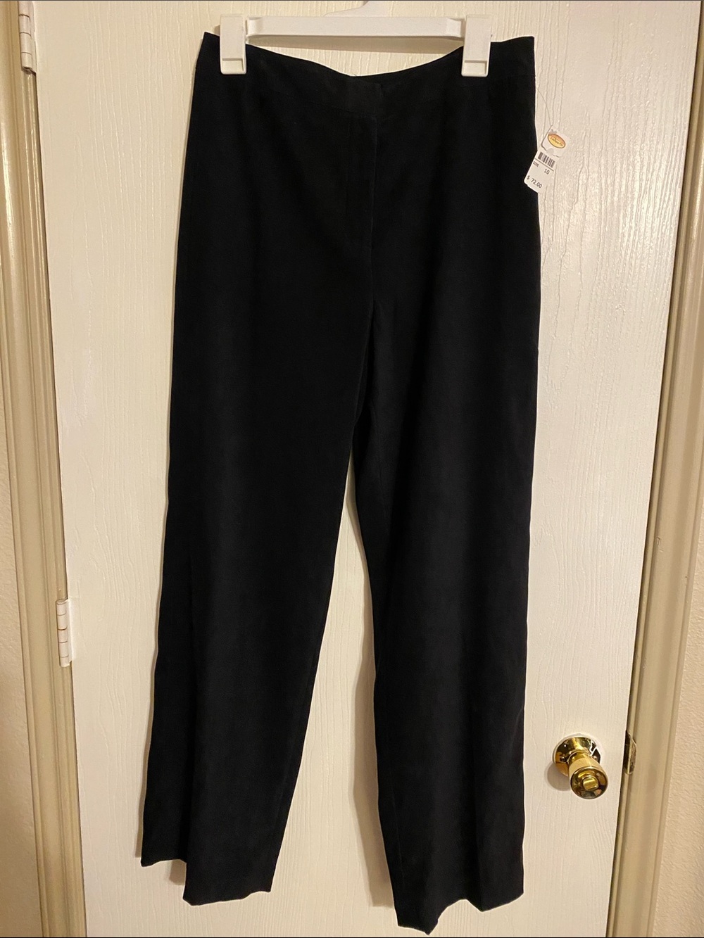 Talbots Black Sueded Stretch Straight-Leg Pants